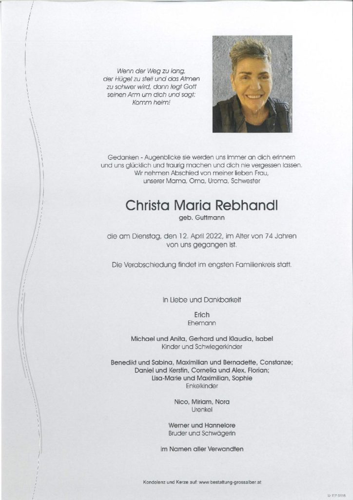 Christa Maria  Rebhandl